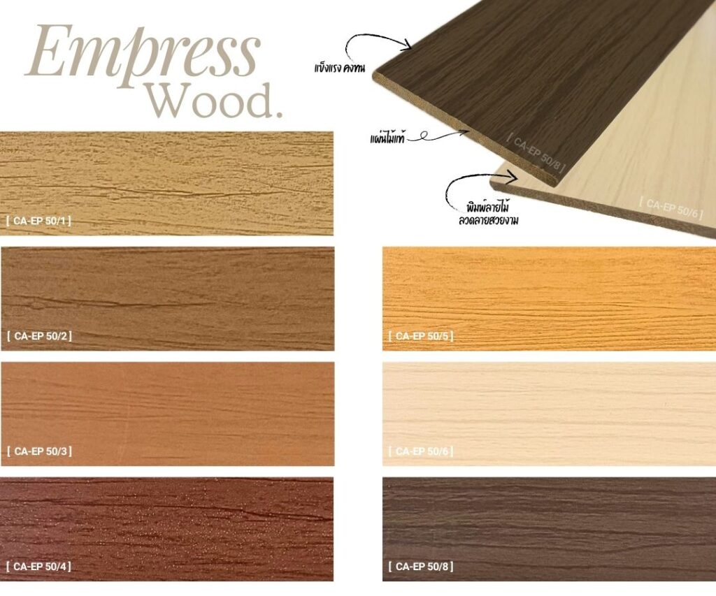 ตัวอย่างสีมู่ลี่ไม้จริง ทำสี