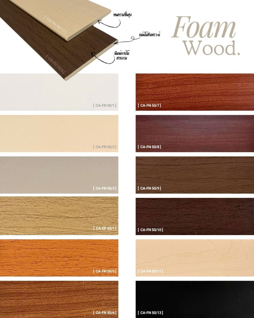 ตัวอย่างสีมู่ลี่ไม้ foamwood