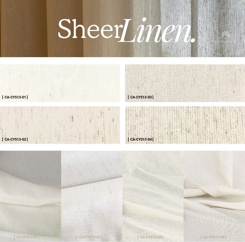 ตัวอย่างสีม่านโปร่งผ้าลินิน